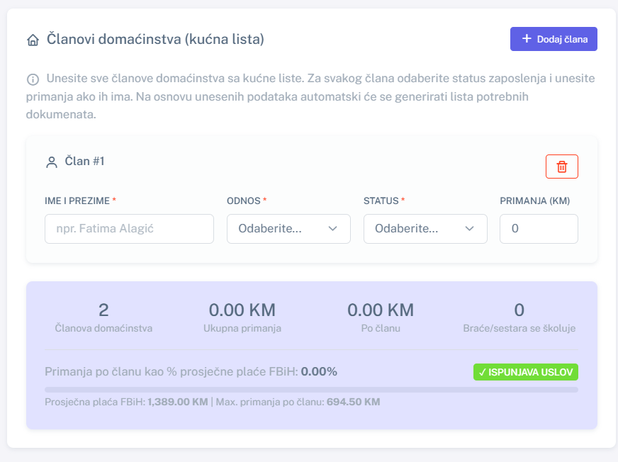 Forma za registraciju